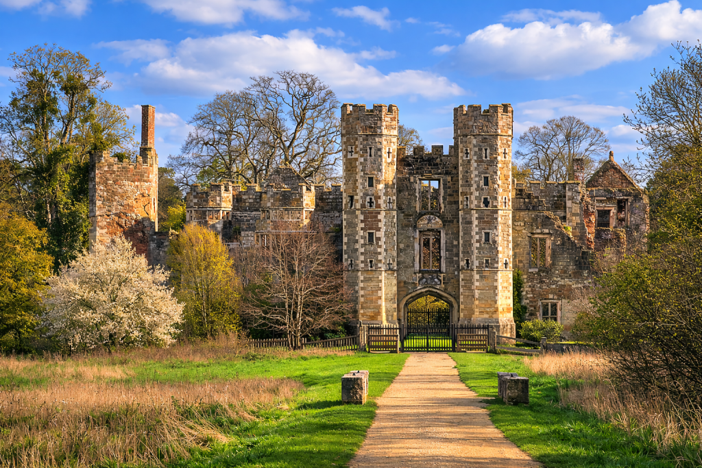 Cowdray ruins situated on the midhurst and easebourne borders